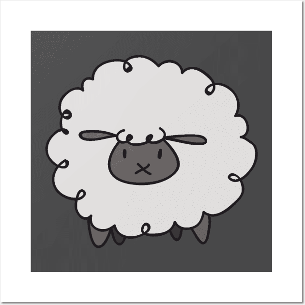 Fluffy White Sheep Wall Art by saradaboru